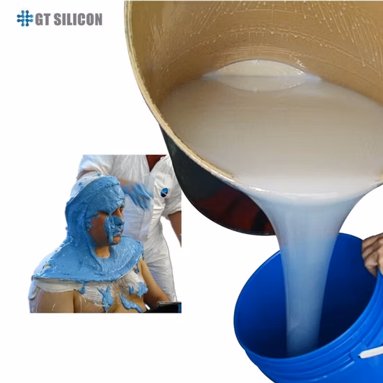 La gomma siliconica trasparente per stampi in gomma siliconica di vendita calda rende la materia prima in gomma siliconica liquida RTV2 artigianale