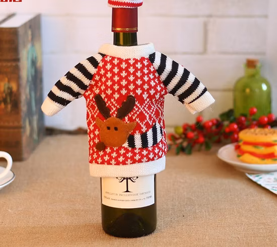 Set di bottiglie di vino alce di Natale Set di bottiglie di champagne di Natale Decorazione per le necessità quotidiane di Natale