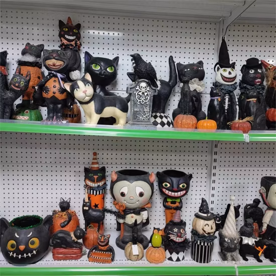 Decorazione di Halloween con zucche in resina artigianale in poliresina