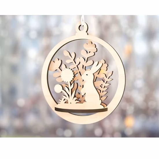 Fai da te in legno non finito Coniglio di legno di artigianato pasquale Decorazione con ritaglio in legno da dipingere